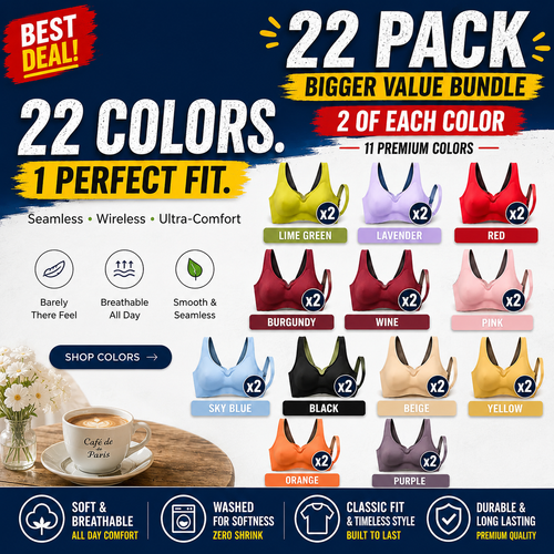Women's Seamless Wireless Comfort Bra – Full Support, No Underwire, Everyday Lift