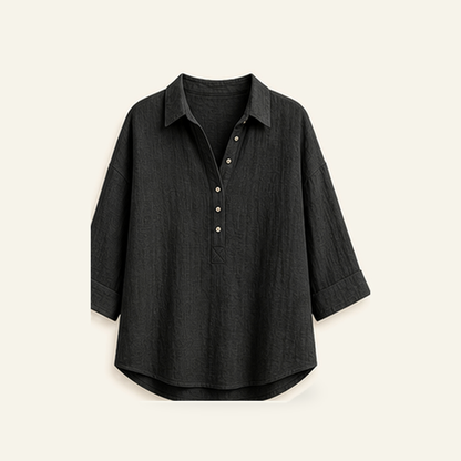 ⏰Warehouse Clearance⚡12-Pack for $36.99⚡Women's Linen-Gauze Button Placket Collared Blouses