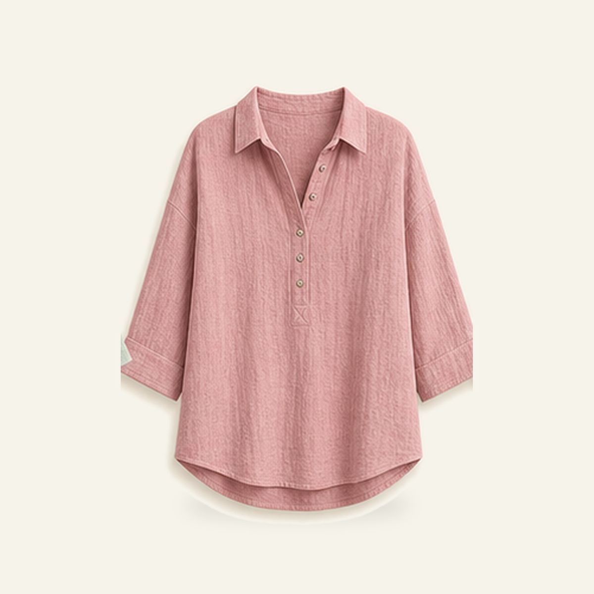 ⏰Warehouse Clearance⚡12-Pack for $36.99⚡Women's Linen-Gauze Button Placket Collared Blouses