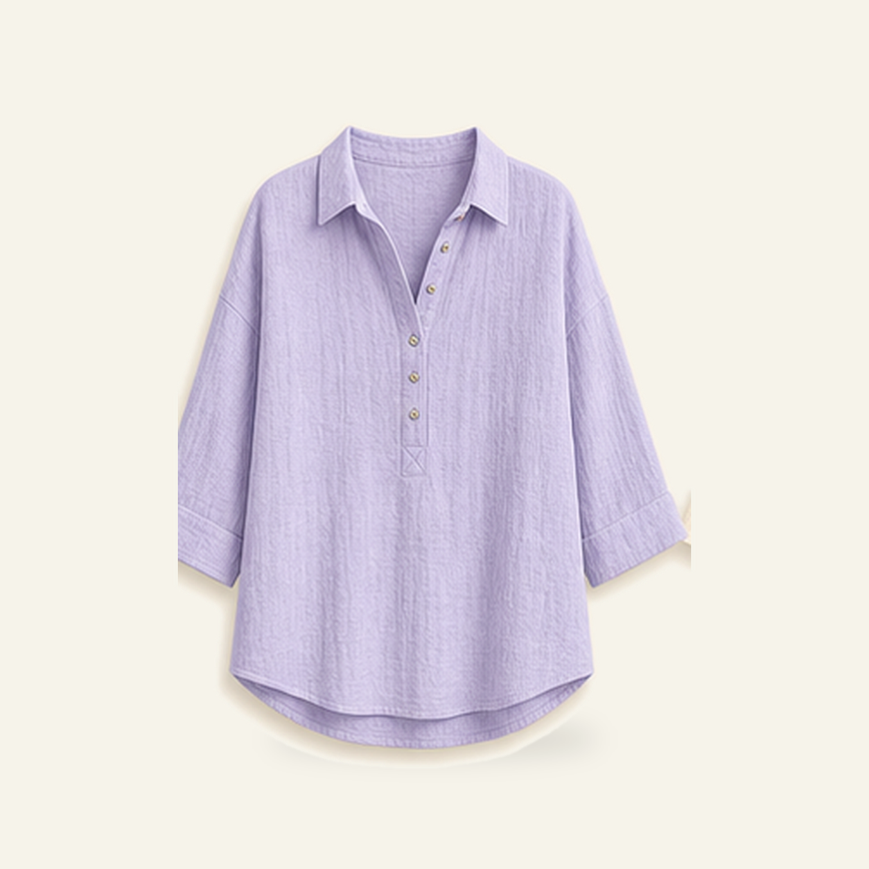 ⏰Warehouse Clearance⚡12-Pack for $36.99⚡Women's Linen-Gauze Button Placket Collared Blouses