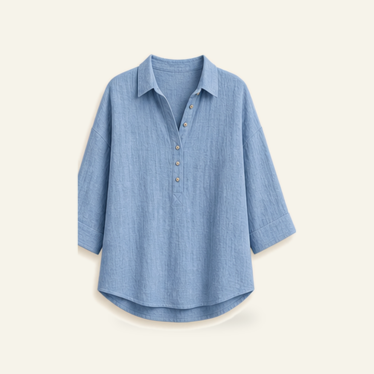 ⏰Warehouse Clearance⚡12-Pack for $36.99⚡Women's Linen-Gauze Button Placket Collared Blouses