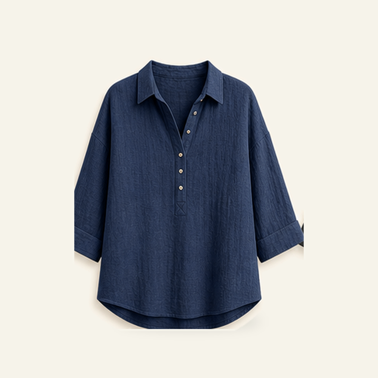 ⏰Warehouse Clearance⚡12-Pack for $36.99⚡Women's Linen-Gauze Button Placket Collared Blouses