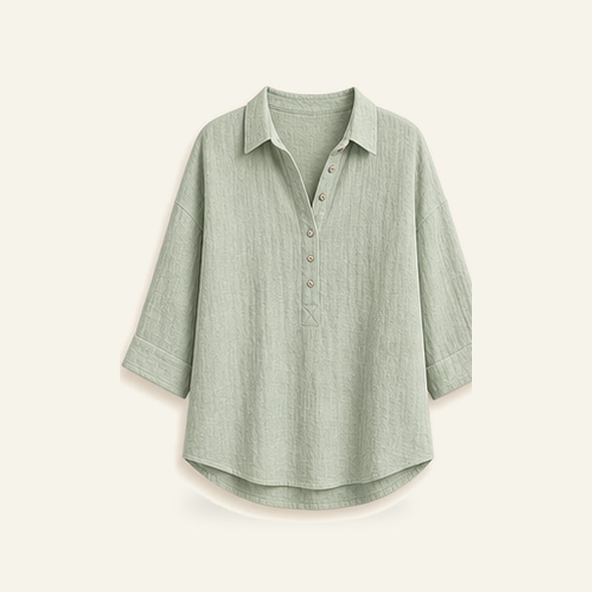 ⏰Warehouse Clearance⚡12-Pack for $36.99⚡Women's Linen-Gauze Button Placket Collared Blouses