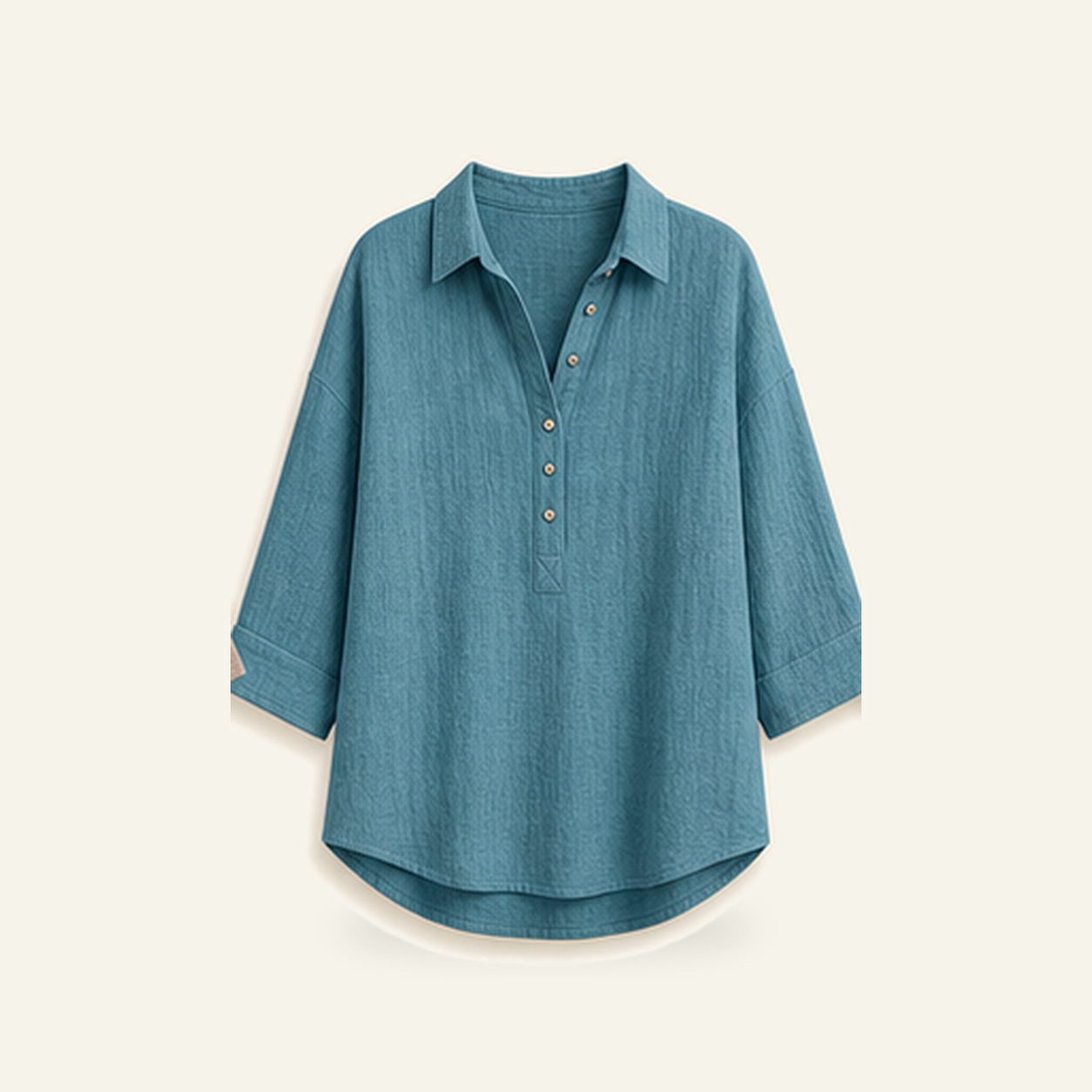 ⏰Warehouse Clearance⚡12-Pack for $36.99⚡Women's Linen-Gauze Button Placket Collared Blouses