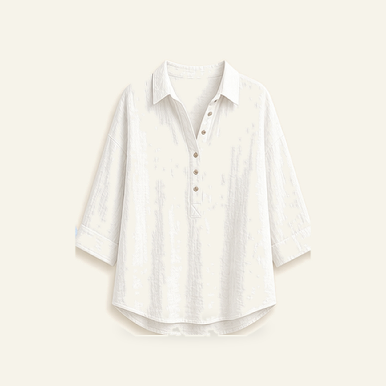⏰Warehouse Clearance⚡12-Pack for $36.99⚡Women's Linen-Gauze Button Placket Collared Blouses
