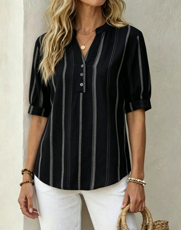 ❤️Beautiful and comfortable, women's cotton and linen short-sleeved T-shirt