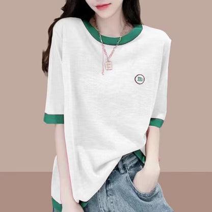 Women's Relaxed Fit Contrast Neck Tee