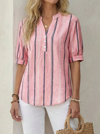 🔥Beautiful and comfortable, women's cotton and linen short-sleeved T-shirt