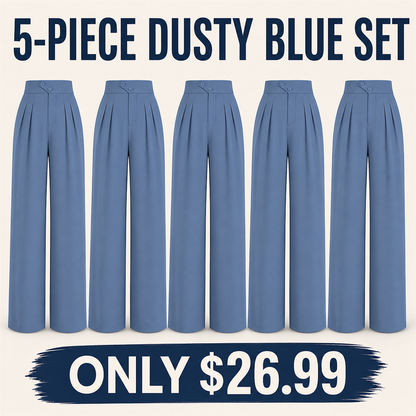 FINAL CLEARANCE - 10-Pack Only $36.99 - Women's High-Waist Pleated Wide-Leg Trousers