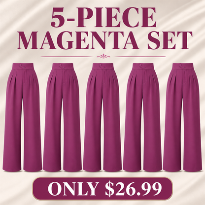 FINAL CLEARANCE - 10-Pack Only $36.99 - Women's High-Waist Pleated Wide-Leg Trousers