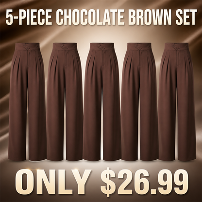 FINAL CLEARANCE - 10-Pack Only $36.99 - Women's High-Waist Pleated Wide-Leg Trousers