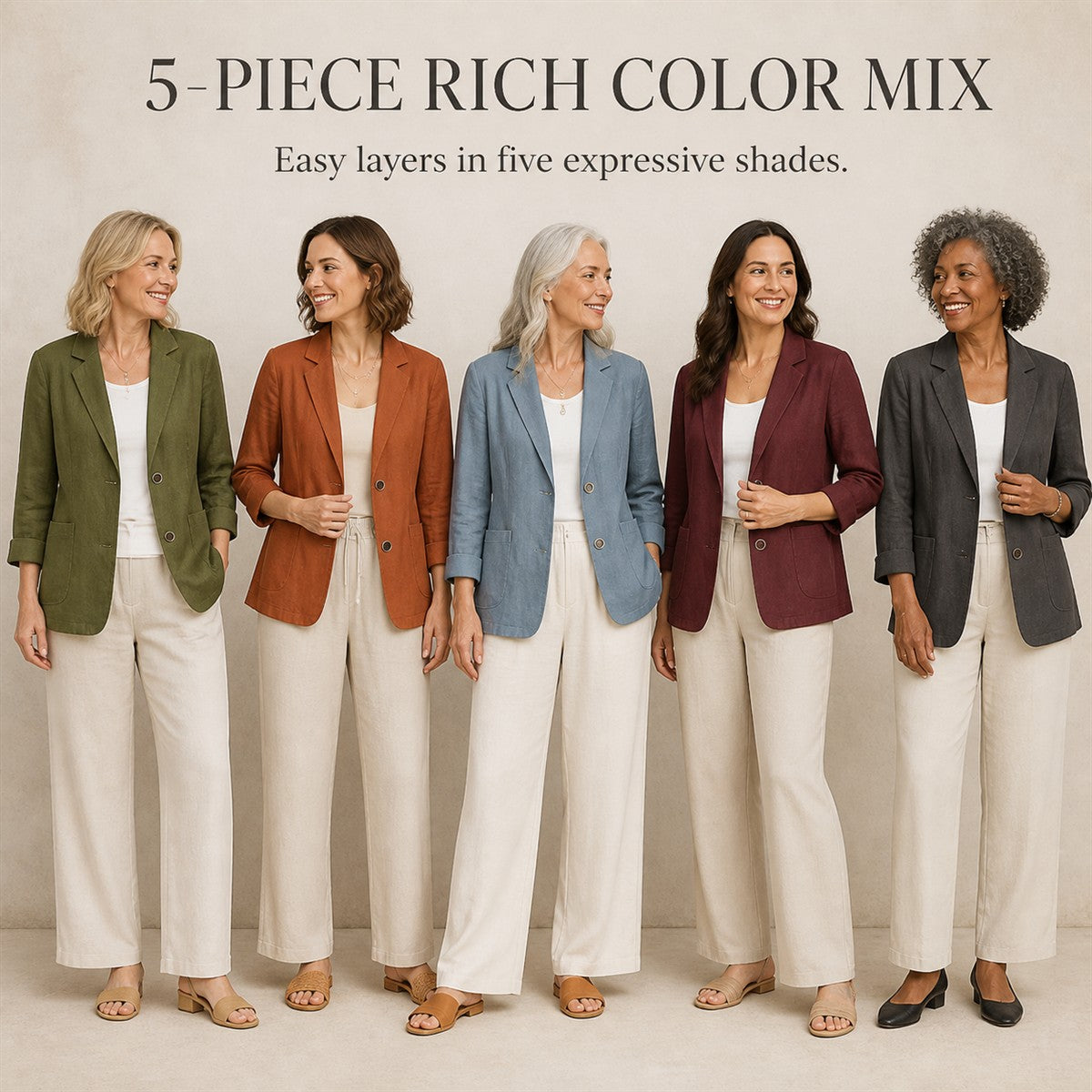 ⏰FINAL CLEARANCE⚡10-Pack Only $36.99⚡Women’s Linen Blazer – Breathable, Comfortable, Wrinkle-Resistant & Versatile