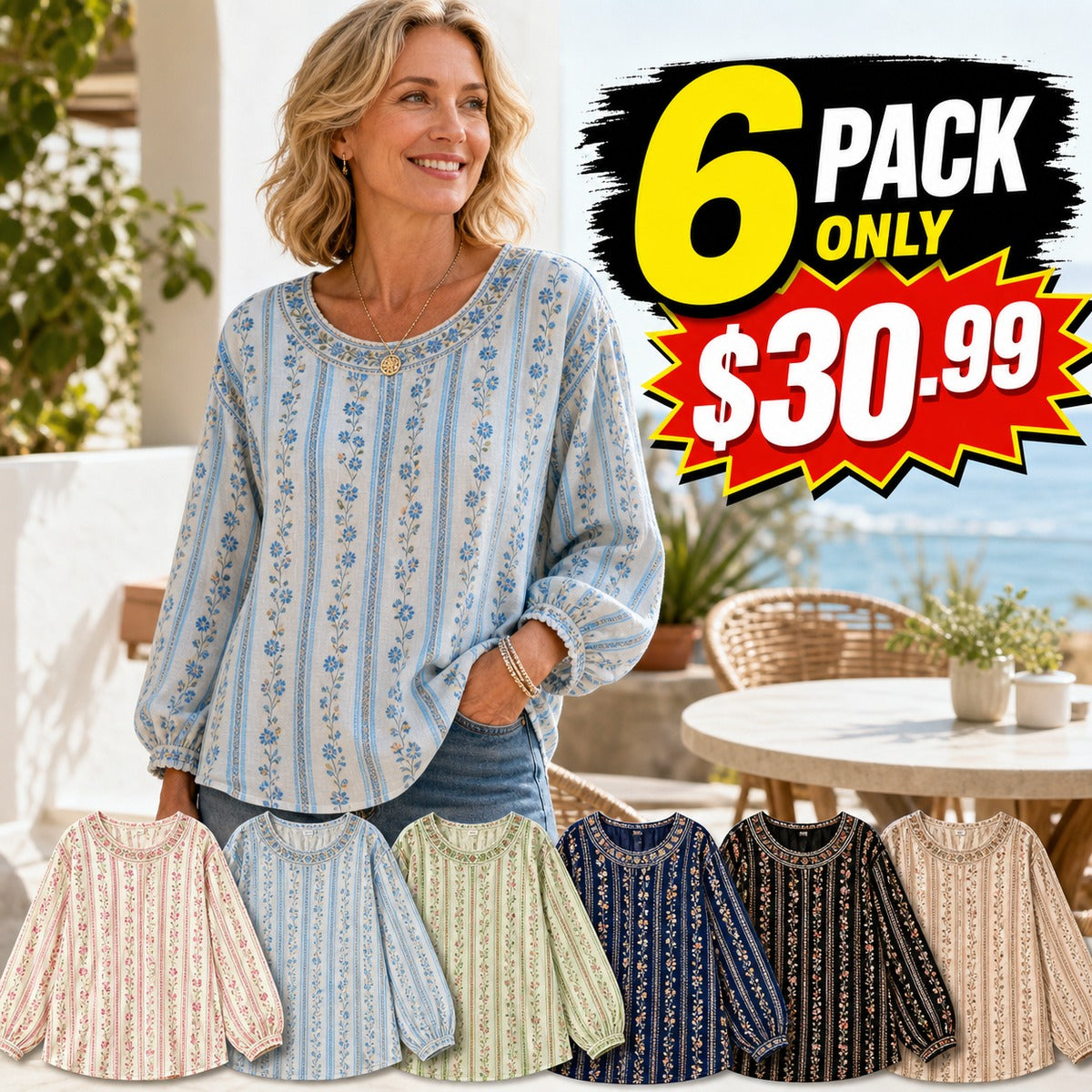 Women's Floral Boho Tunic Blouse