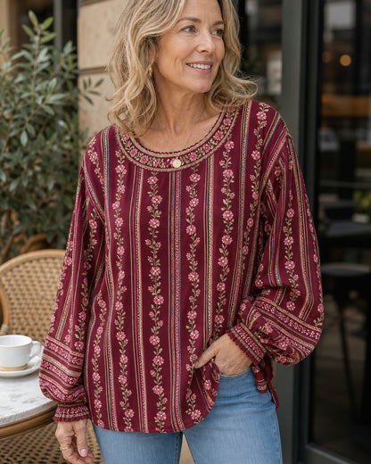 Women's Floral Boho Tunic Blouse