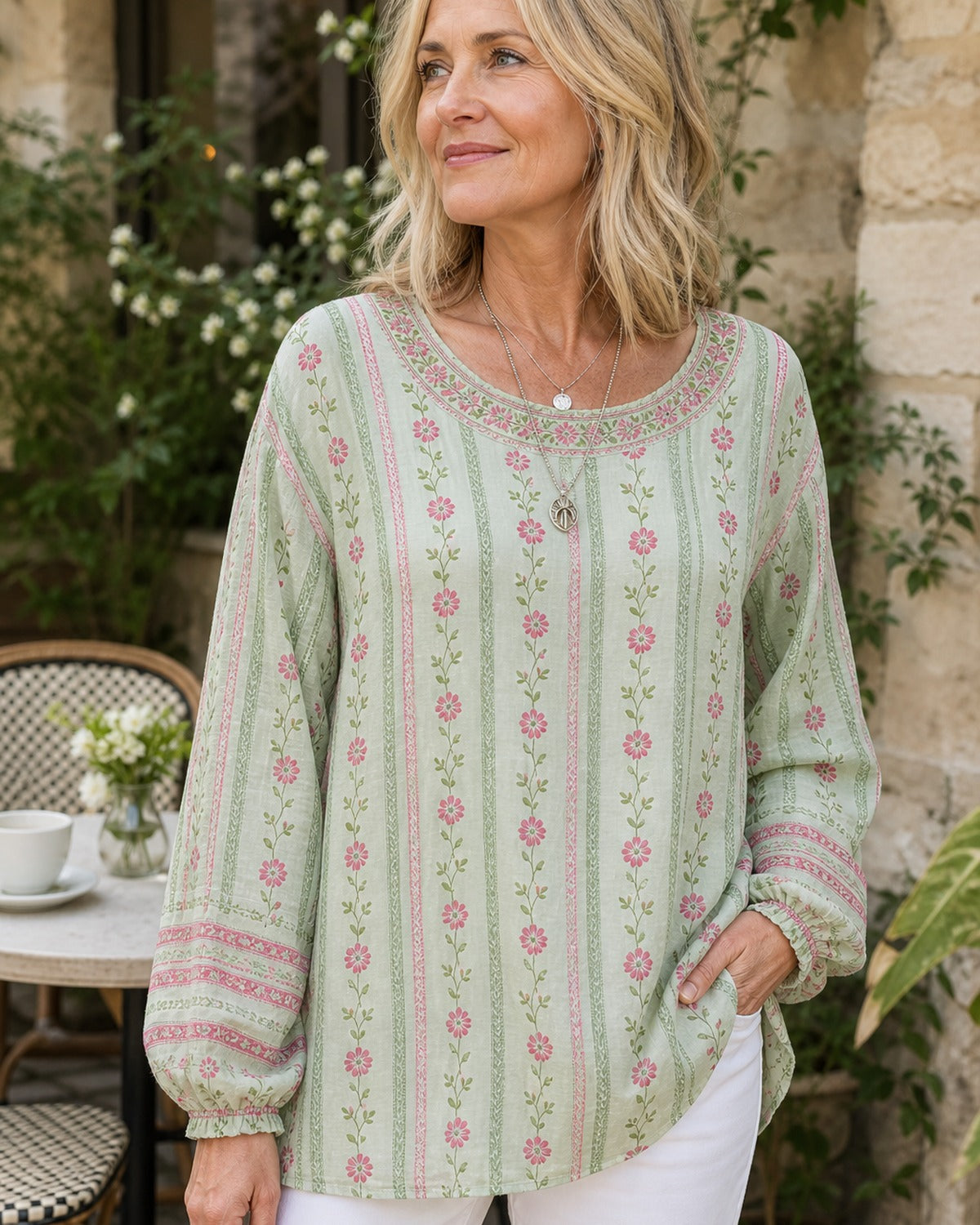 Women's Floral Boho Tunic Blouse