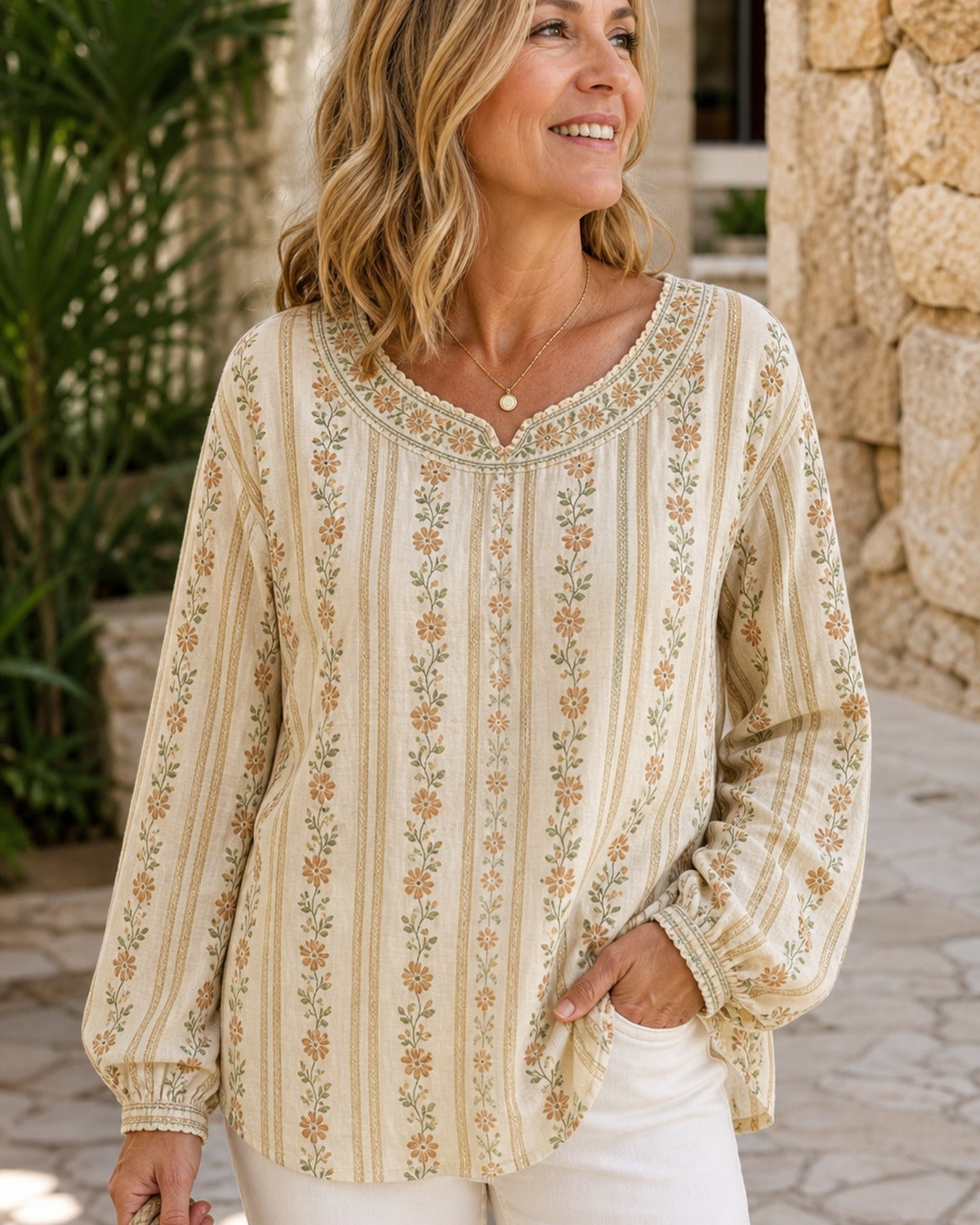 Women's Floral Boho Tunic Blouse