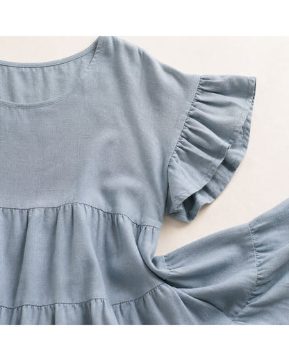 Women's Relaxed Tiered Ruffle Sleeve Summer Dress
