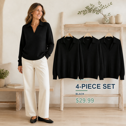 Limited-Time Knit Edit | Women's Relaxed Open-Neck Polo Knit Sweater