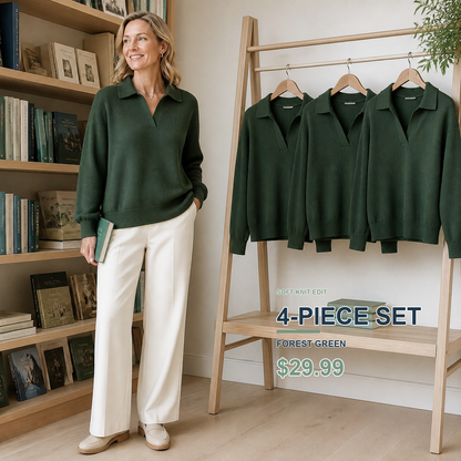 Limited-Time Knit Edit | Women's Relaxed Open-Neck Polo Knit Sweater