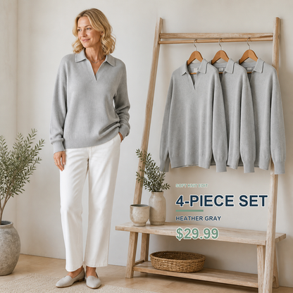 Limited-Time Knit Edit | Women's Relaxed Open-Neck Polo Knit Sweater