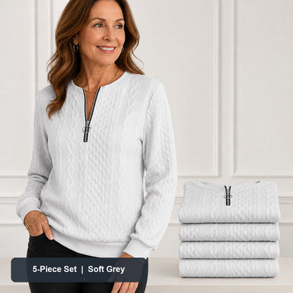 Women's Cable-Knit Quarter-Zip Pullover