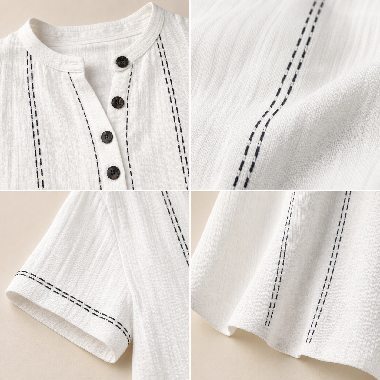 Women's Short Sleeve Henley A-Line Dress