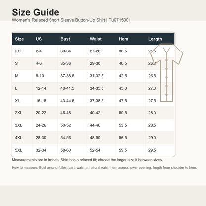 Women's Relaxed Short Sleeve Button-Up Shirt