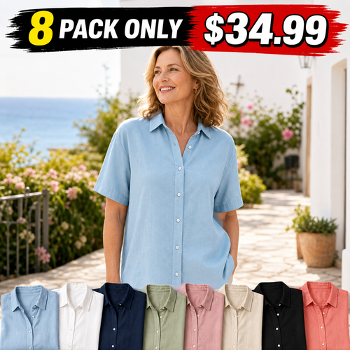 Women's Relaxed Short Sleeve Button-Up Shirt