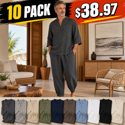 Men's Relaxed Linen Two-Piece Lounge Set
