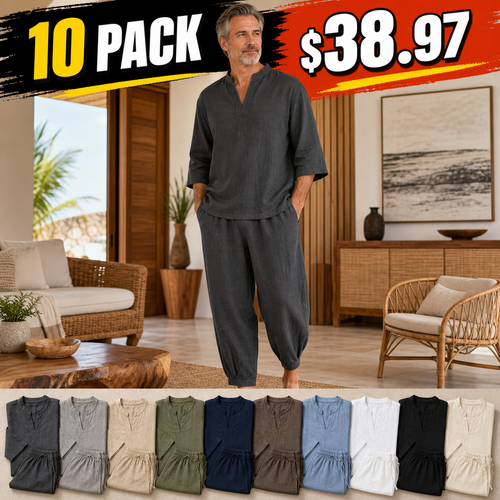 Men's Relaxed Linen Two-Piece Lounge Set