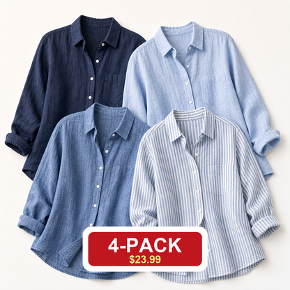 ⏰Clearance Sale⚡24-Pack Only $49.99⚡Women's Lightweight & Breathable Linen Shirt (Short-Sleeve / Long-Sleeve)