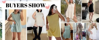 Sleeveless Sweater & Shorts Set for Women