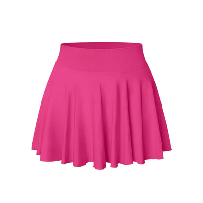 Women's One Piece Skirt One In One Flowy Basic Versatile Stretchy Flared Casual Mini Skirt