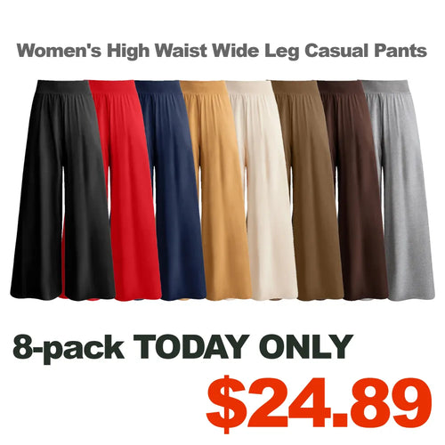 Women's High Waist Wide Leg Casual Pants