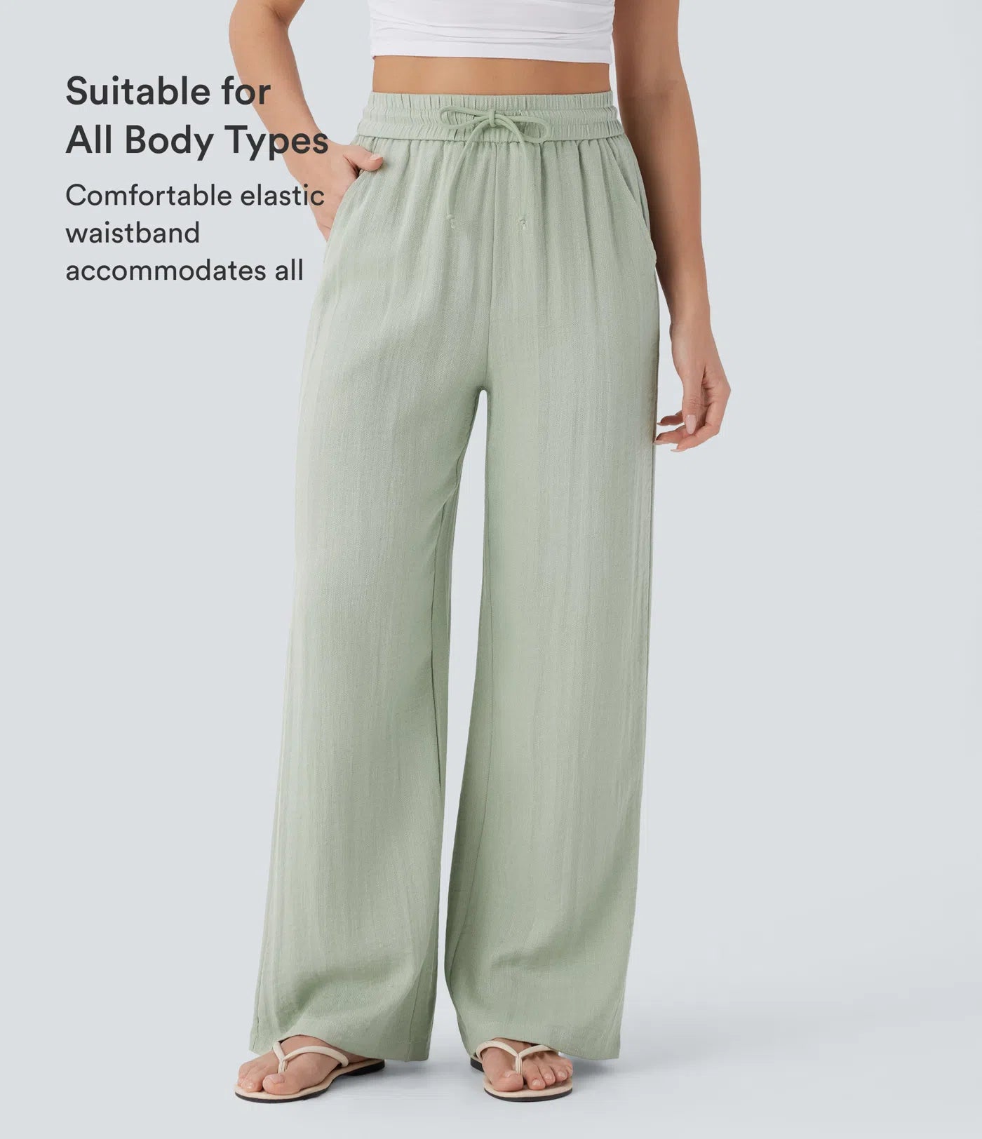 ⏰Clearance Sale⚡16 Pack only $38⚡High Waisted Drawstring Pocket Wide Leg Casual Linen-Feel Pants16 Pack for $38⚡High Waisted Drawstring Pocket Wide Leg Casual Linen-Feel Pants