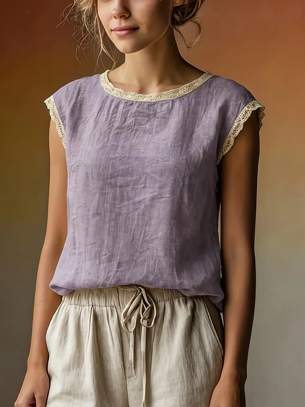 ❤️Women's Vintage Linen Short Sleeve Top