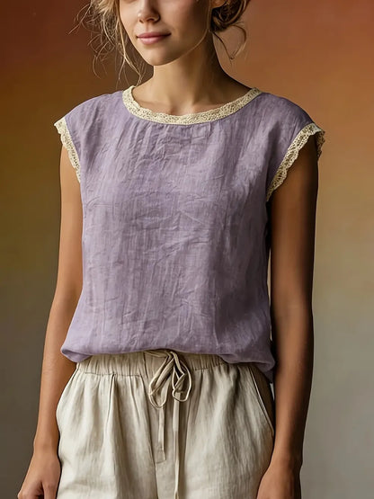 ❤️Women's Vintage Linen Short Sleeve Top