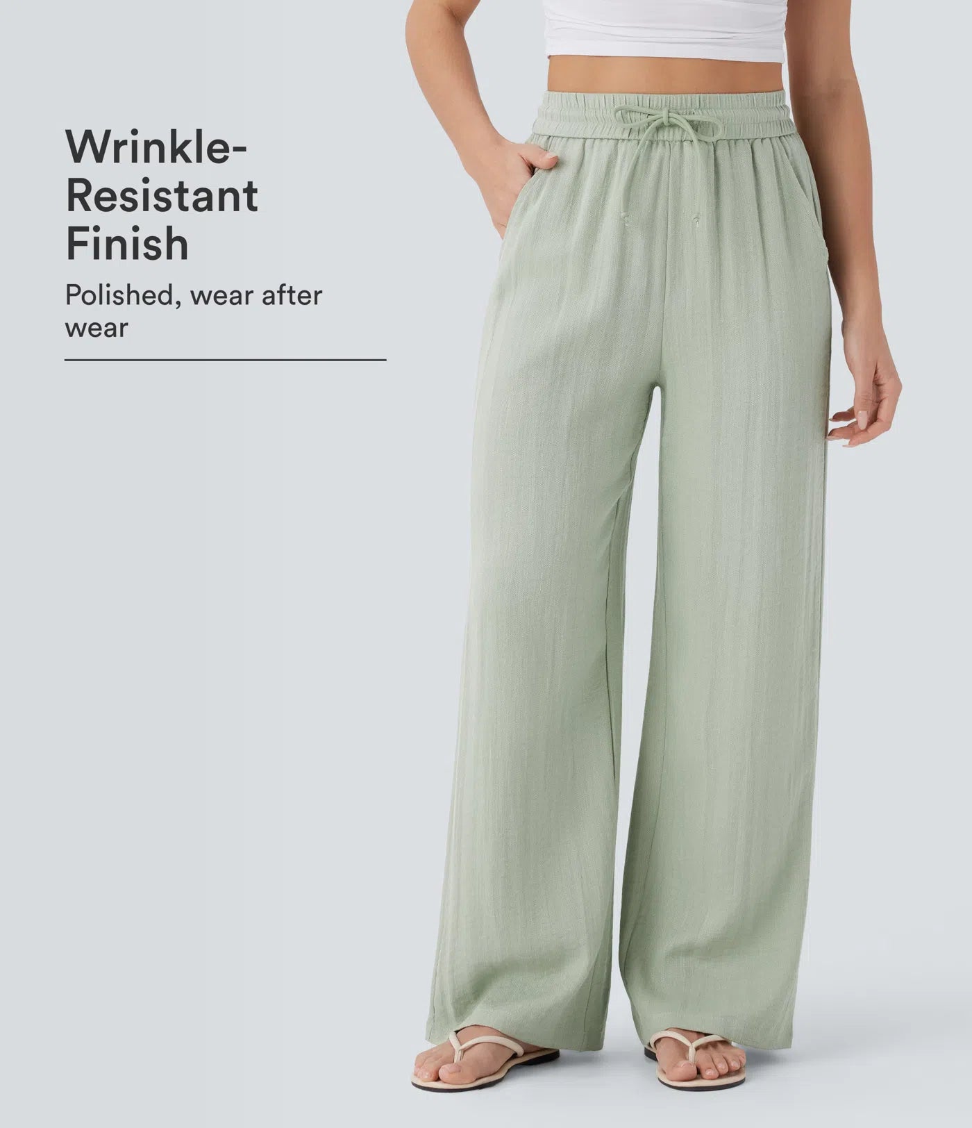 ⏰Clearance Sale⚡16 Pack only $38⚡High Waisted Drawstring Pocket Wide Leg Casual Linen-Feel Pants16 Pack for $38⚡High Waisted Drawstring Pocket Wide Leg Casual Linen-Feel Pants