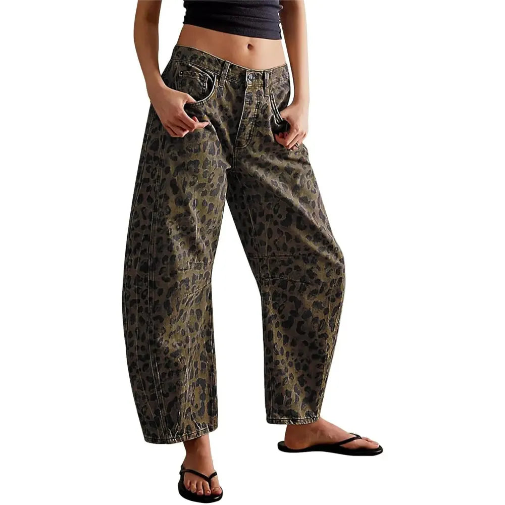 ⏰ Barrel Jeans⏰ - Women Wide Leg Cropped Jeans