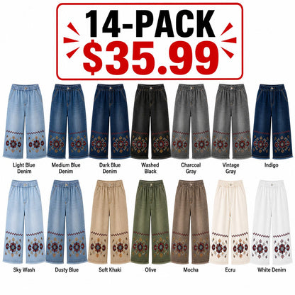 CLEARANCE SALE - Women's Embroidered Denim Capri Pants - 14 Washes & Bundle Deals