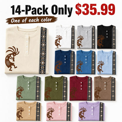 CLEARANCE SALE - Women's Southwest Kokopelli Henley Top - 14 Colors & Bundle Deals