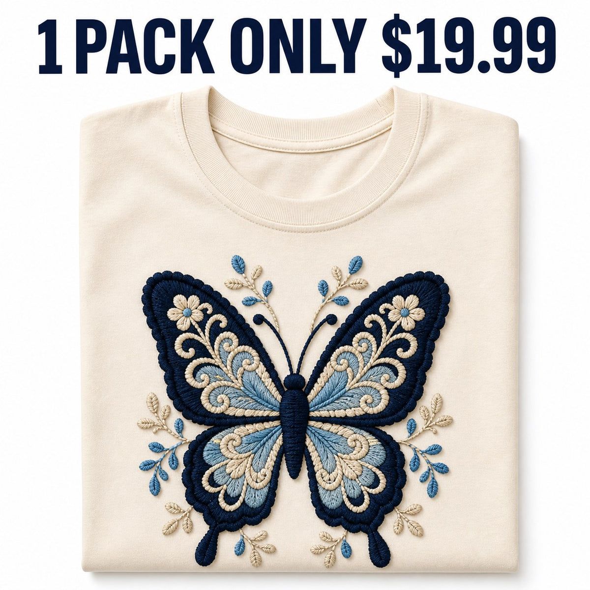 CLEARANCE SALE - Women's Crochet Butterfly Graphic Tee - 14 Colors & Bundle Deals