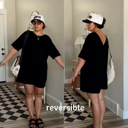 💝Women Casual Oversized Athletic Short Sleeve Romper Deep Pocket Loungewear