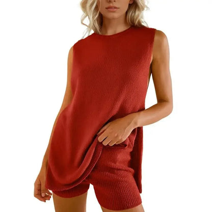 Sleeveless Sweater & Shorts Set for Women