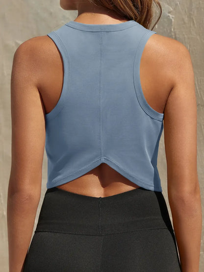 ❤️Women's Workout Cropped Tank Tops Racerback Sleeveless Crewneck Running Yoga Active Shirts