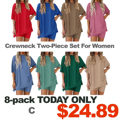 ⚡FINAL SALE⚡- Crewneck Two-Piece Set For Women