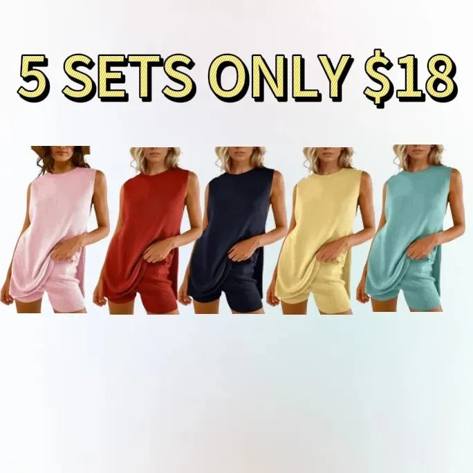 Sleeveless Sweater & Shorts Set for Women