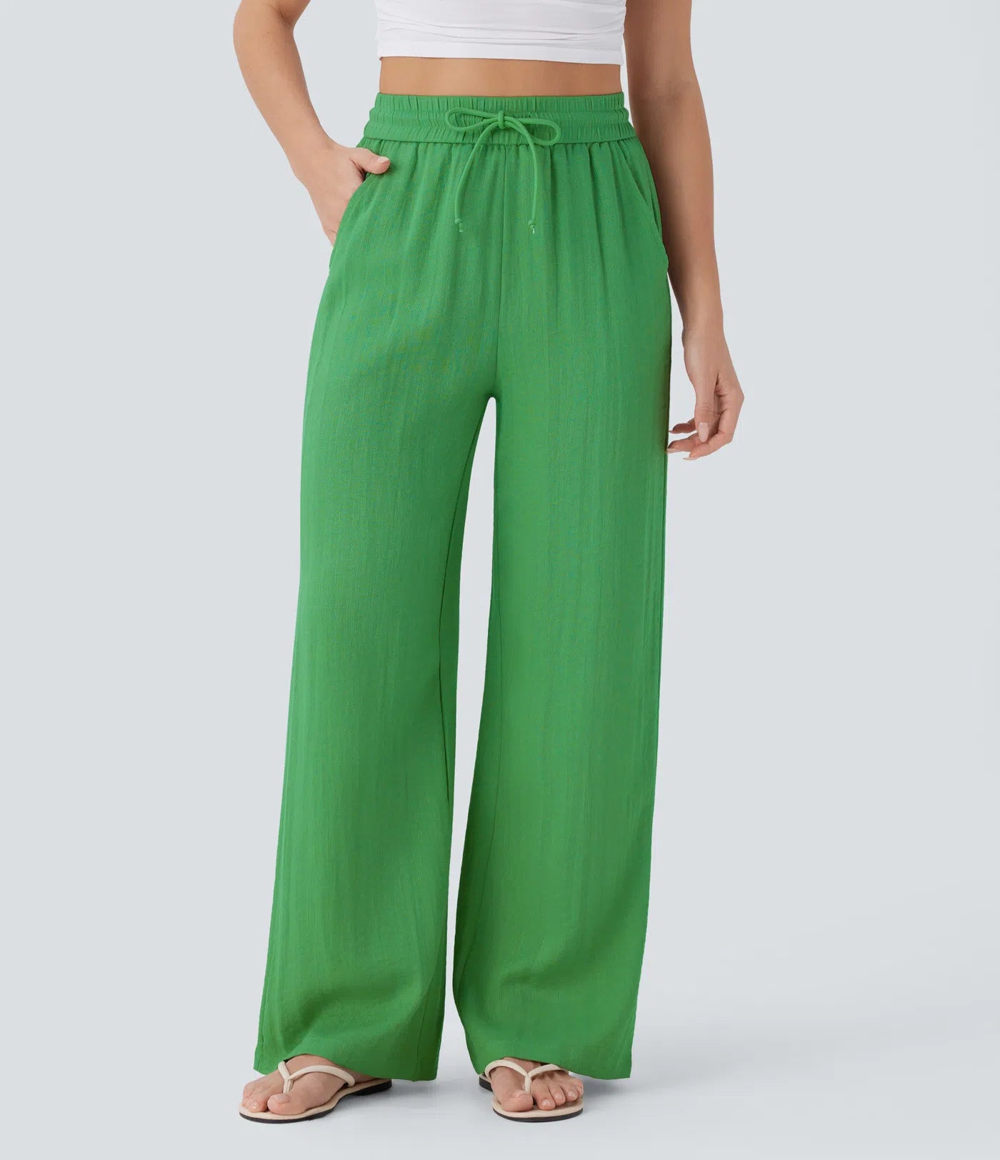 ⏰Clearance Sale⚡16 Pack only $38⚡High Waisted Drawstring Pocket Wide Leg Casual Linen-Feel Pants16 Pack for $38⚡High Waisted Drawstring Pocket Wide Leg Casual Linen-Feel Pants