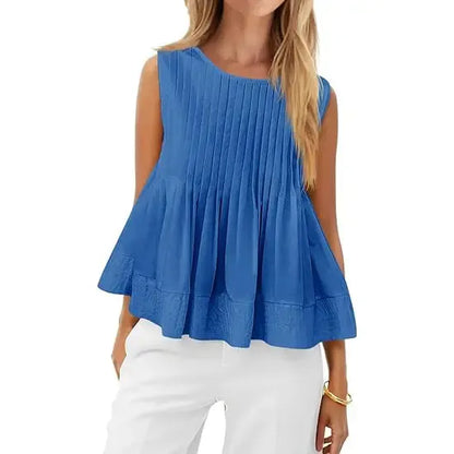⚡FINAL SALE⚡ Women's Pleated Babydoll Tank Tops Summer Peplum