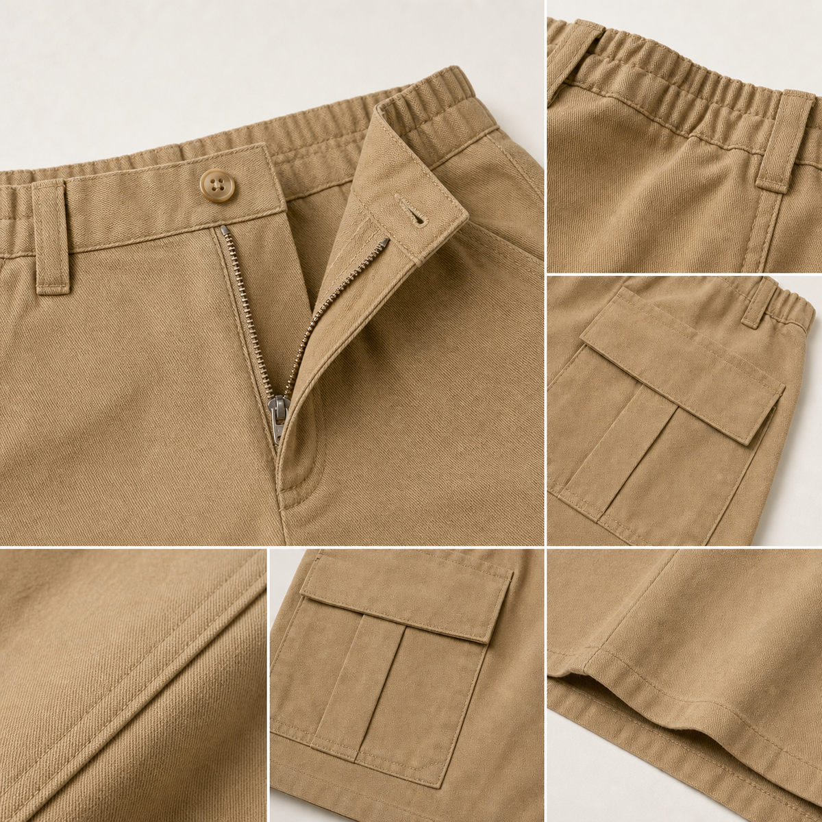 Women's High-Waisted Cargo Shorts with Elastic Back